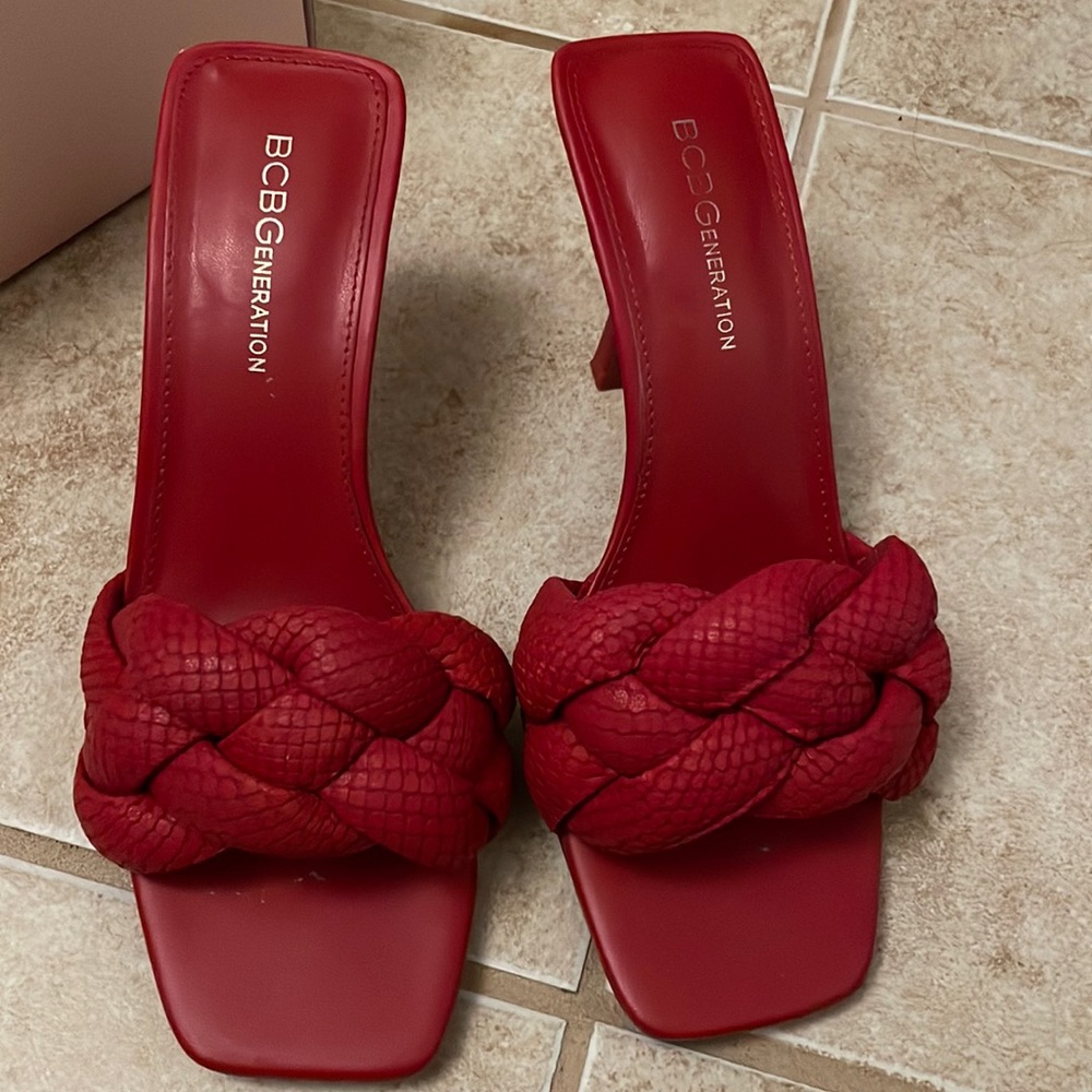 BCBGeneration Red Quilted Heels Size 7